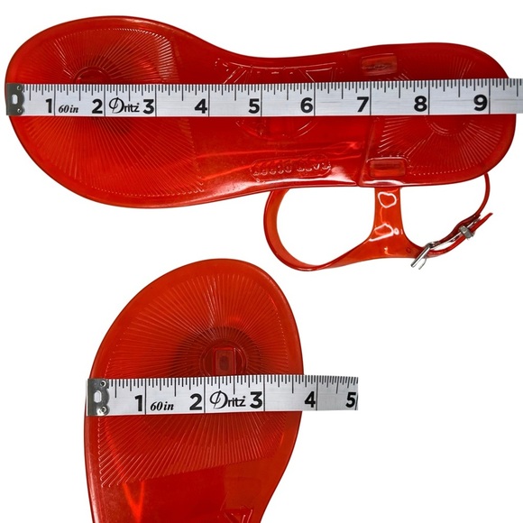 KATY PERRY Sandals The Geli Watermelon Buckle Ankle Strap Flat Jelly Shoes Red 8 - Picture 13 of 17